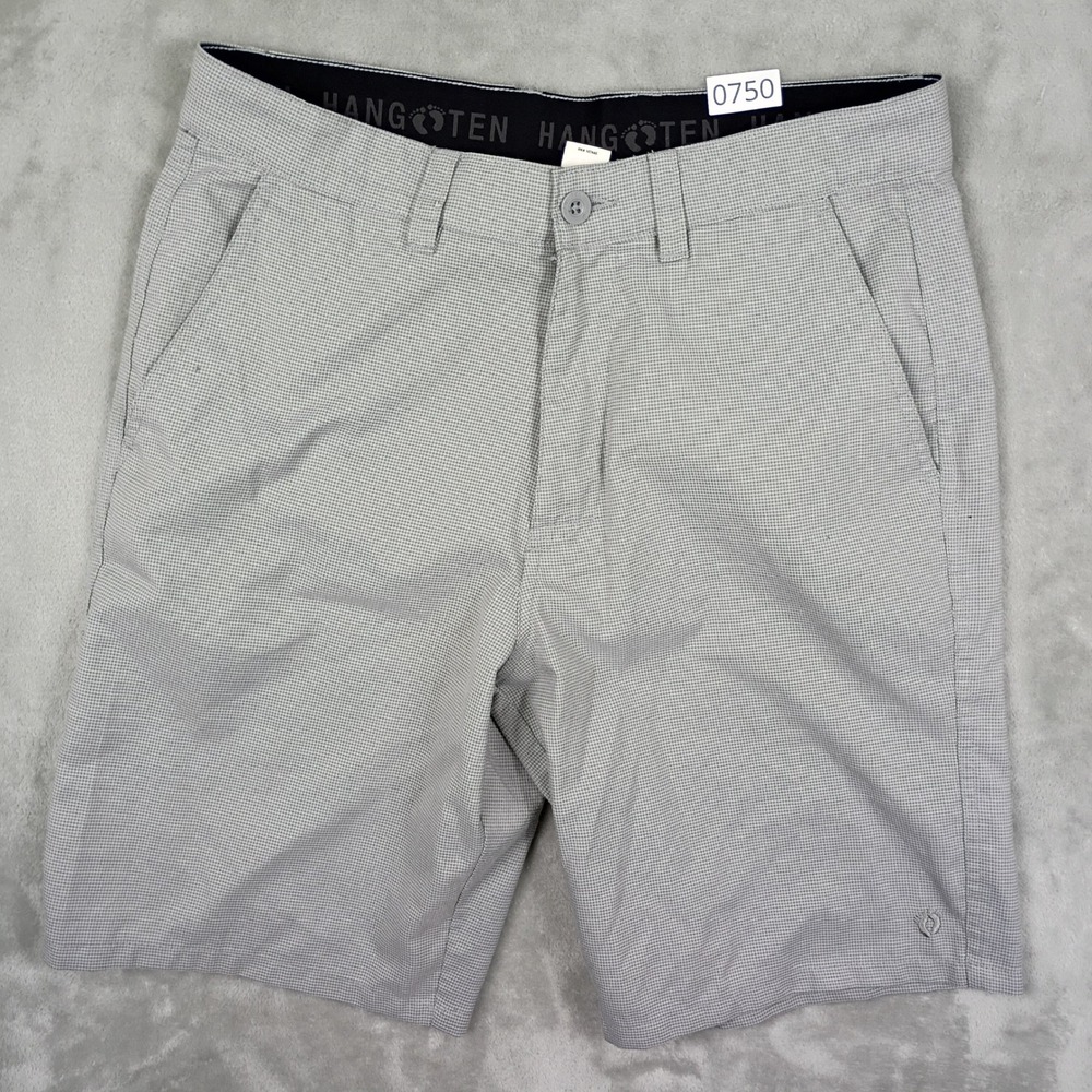Hang Ten Hybrid Shorts Mens 32 Grey Micro Check Outdoor Summer Gorpcore Surf